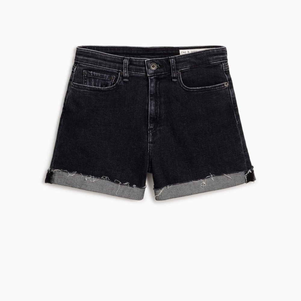 NWOT rag & bone Nina high-rise shorts in washed black